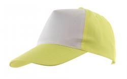 5 segmentowa czapka SHINY, żółty, biały