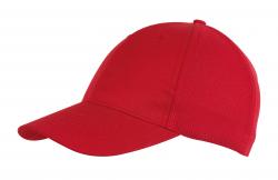 6 segmentowa czapka PITCHER, czerwony