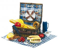Kosz piknikowy CENTRAL PARK, biało, niebieski