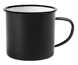Kubek emaliowany RETRO CUP, czarny/biały