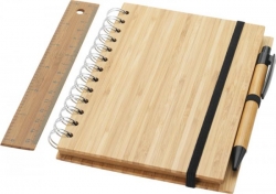 Notes bambusowy B6 z długopisem i linijką Franklin