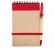 Notes eco 90x140/70k gładki z długopisem, czerwony/beżowy