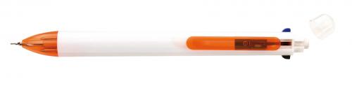 Długopis 3 kolory wkładów FUERTE, biały/pomarańczowy